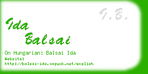 ida balsai business card